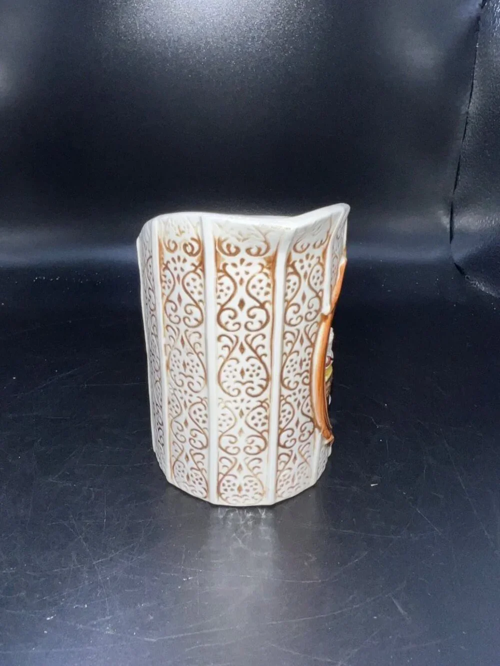 Sears Roebuck 1978 Japan Ceramic Creamer Pitcher Embossed Girl Design Vintage